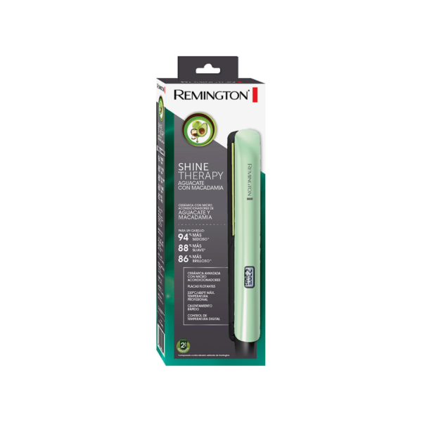 Plancha Alisadora Shine Therapy de Cerámica con Aguacate y Macadamia Remington