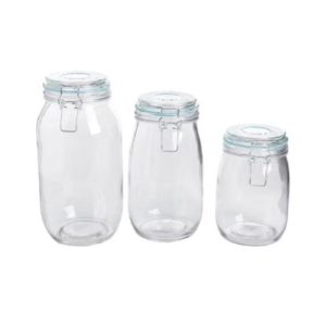 Set 3 Frascos de Vidrio con Tapa Hermética Gibson Home