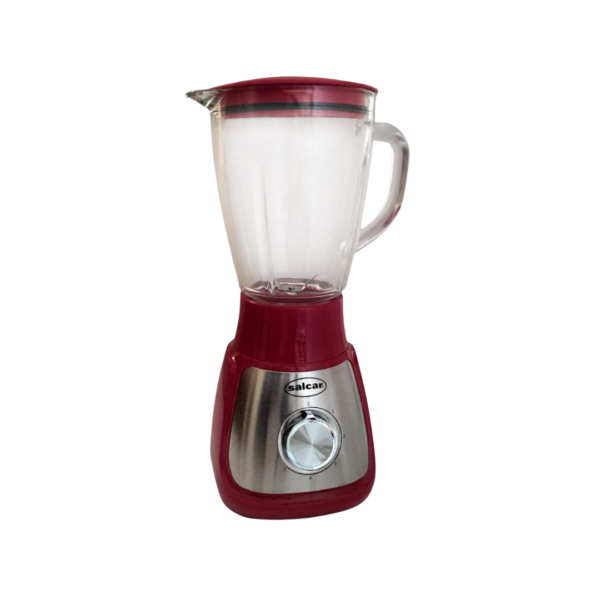 Licuadora Plástica con Vaso de Vidrio de 1.5L Roja Salcar