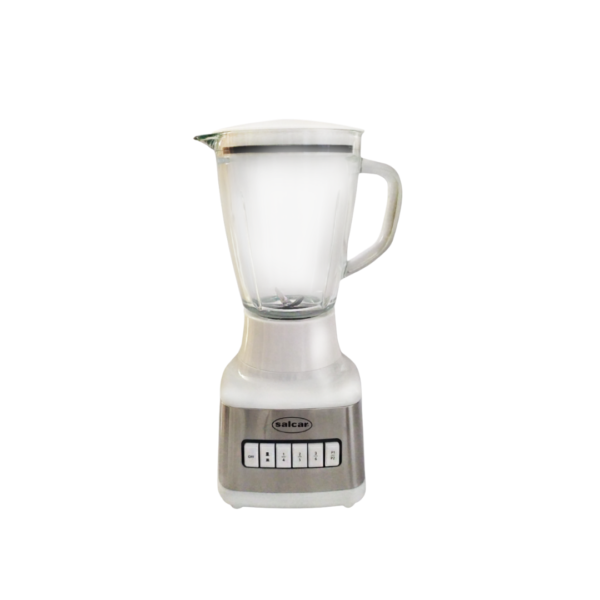 Licuadora Plástica con Vaso de Vidrio 6V de 1.5L Blanca Salcar