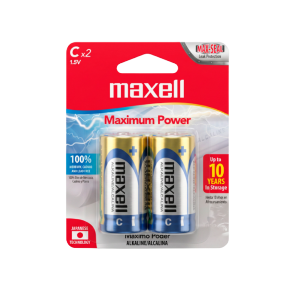 Pilas Alcalinas Tipo C (Paquete x2) Maxell