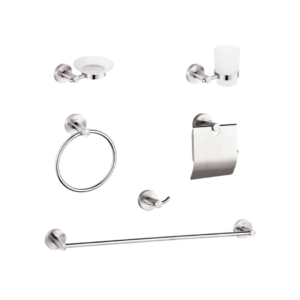 Set de Accesorios para Baño de 6 Piezas Satinado Quality Metal