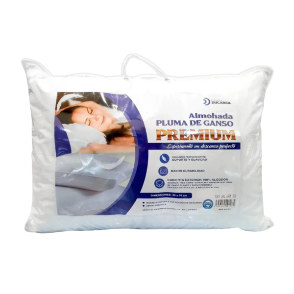 Almohada Premium Pluma de Ganso 50x70 Ducarsil