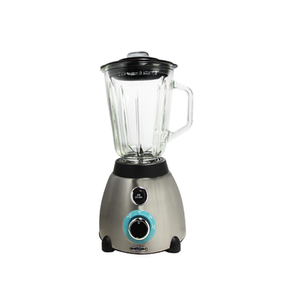 Licuadora Cromada con Vaso de Vidrio 2V de 1.5L Salcar