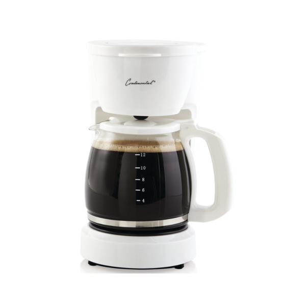 Cafetera Eléctrica de 12 Tazas Blanca Continental