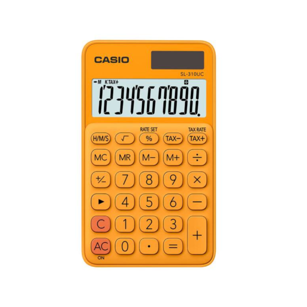 Calculadora de Mesa Portátil de 10 Dígitos Naranja Casio