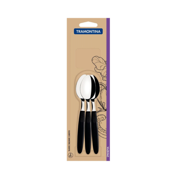 Juego de Cucharas de Postre/Té X3 Ipanema Negras Tramontina
