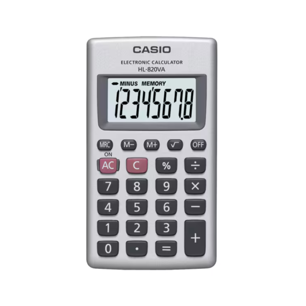 Calculadora de Bolsillo de 8 Dígitos Plateada Casio