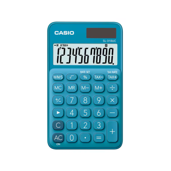 Calculadora de Mesa Portátil de 10 Dígitos Azul Casio