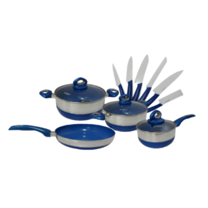Juego de Ollas 13 Piezas Cerámica Azul Sankey