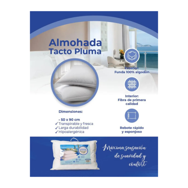 Almohada Tacto de Pluma 50x90 King Ducarsil