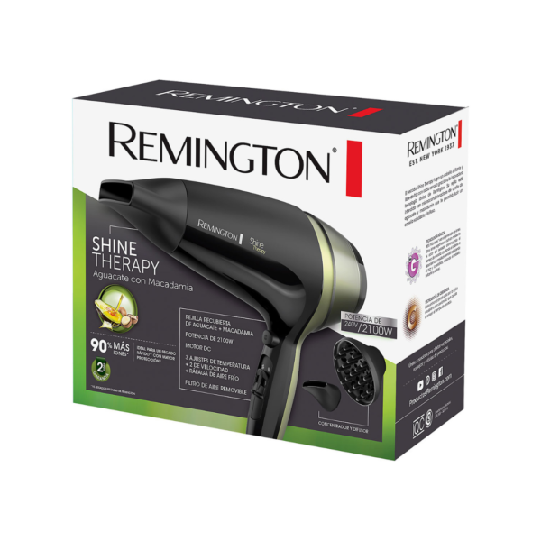 Secador de Cabello Shine Therapy con Rejilla Aguacate y Macadamia Remington