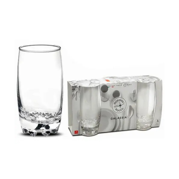 Set de 3 Vasos de Vidrio Long Drink Galassia Bormioli