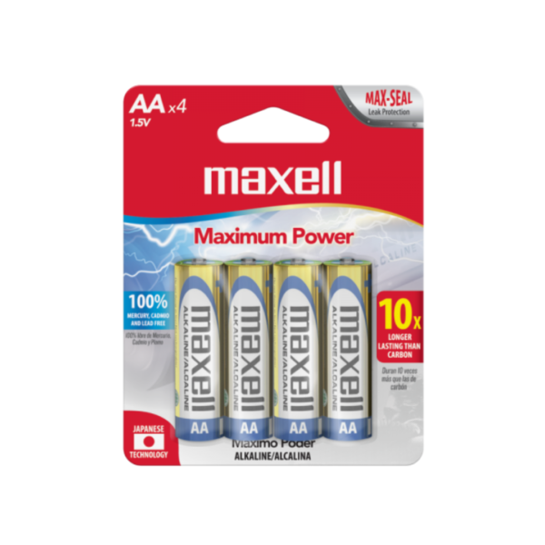 Pilas Alcalinas Tipo AA (Paquete x4) Maxell