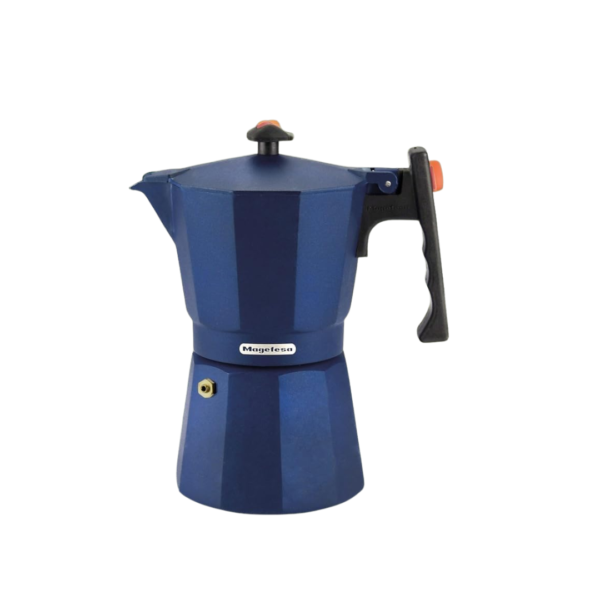 Cafetera Greca de 6 Tazas Aluminio Extragrueso Azul Magefesa