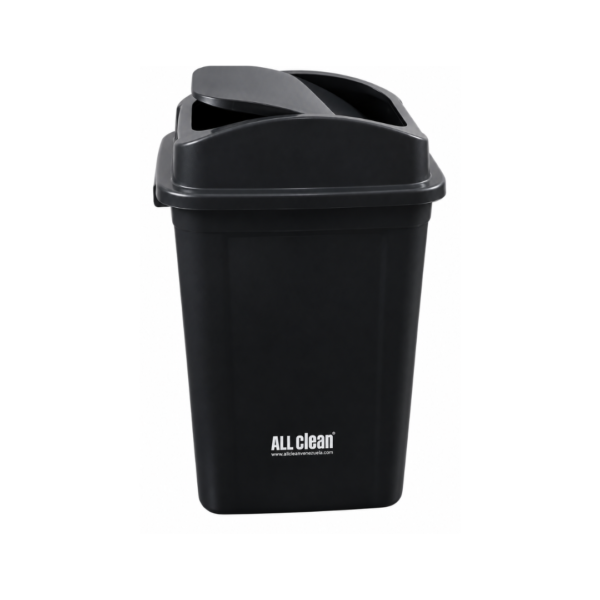 Papelera Plástica con Tapa de 30L Negra Allclean