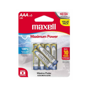 Pilas Alcalinas Tipo AAA (Paquete x6) Maxell