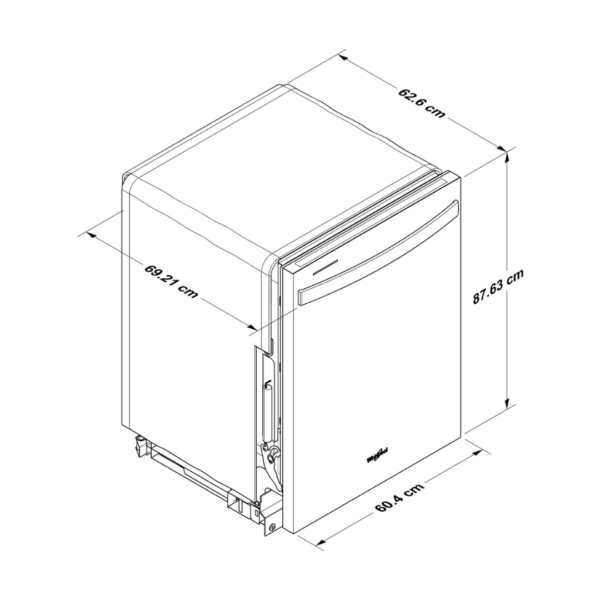 Lavaplatos Automático de Acero Antihuellas 12 Servicios 24" Whirlpool
