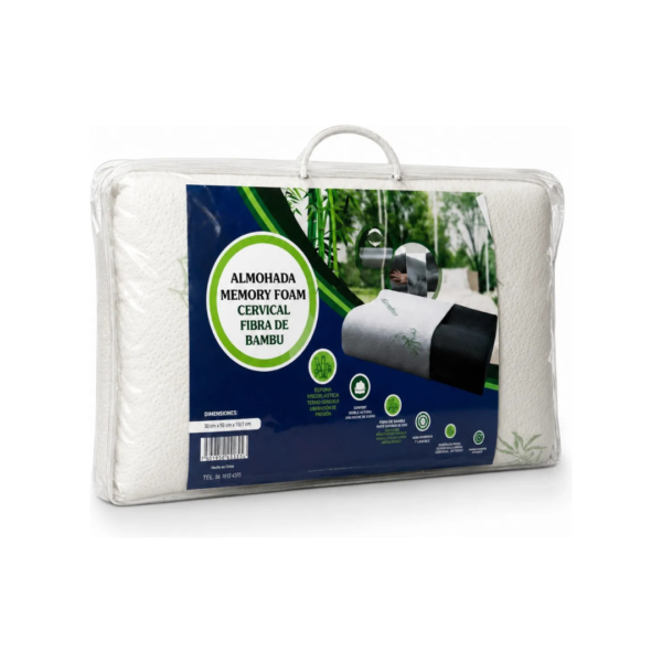 Almohada Cervical Viscoelástica Fibra de Bambú Memory Foam Ducarsil