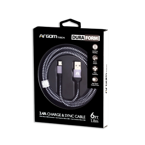 Cable Micro USB a USB 2.0 Negrom de 1.8m Argom
