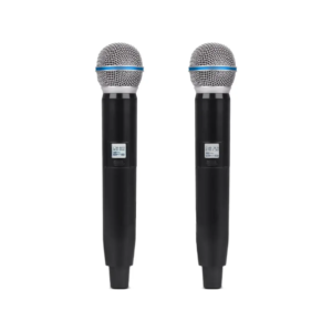 Sistema de Micrófono Inalámbrico Doble UHF con Base