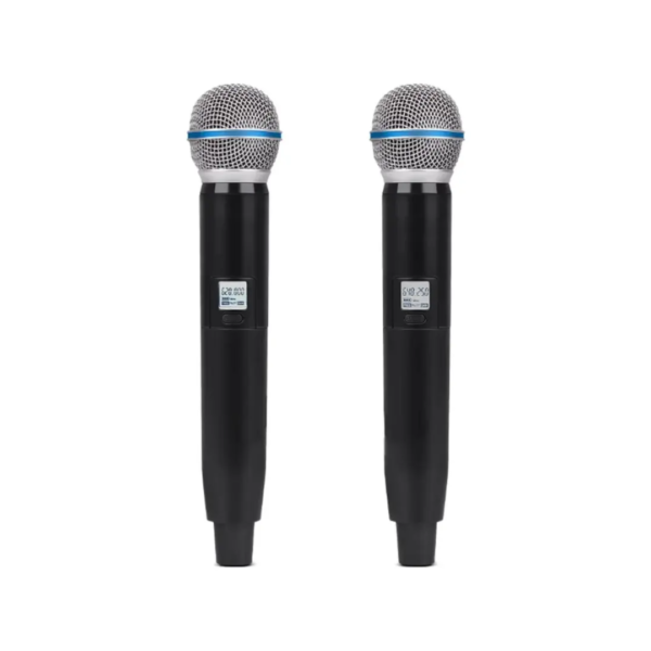 Sistema de Micrófono Inalámbrico Doble UHF con Base