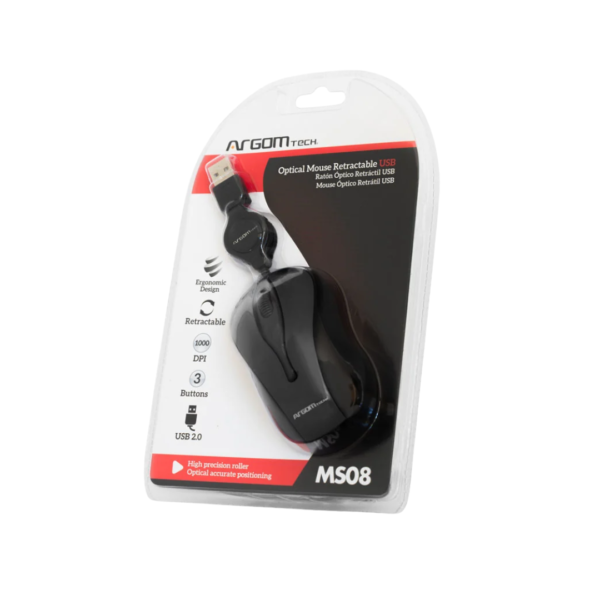 Mouse Óptico de USB Retráctil Argom