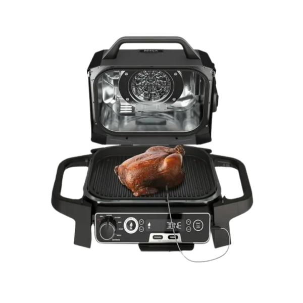 Parrilla & Ahumadora Exterior Woodfire 7 en 1 hasta 40°C–260°C Ninja