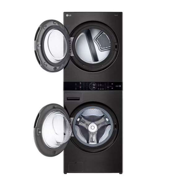 Centro de Lavado de Acero Negro WashTower de 25/22KG LG