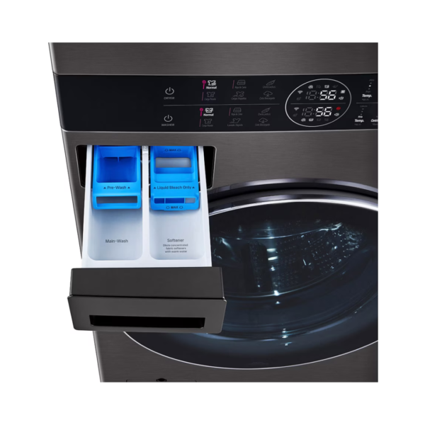 Centro de Lavado de Acero Negro WashTower de 25/22KG LG