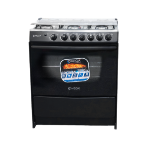 Cocina a Gas 6 Quemadores Negra de 30" Omega