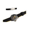 Set Reloj de Hombre Analógico QE + Pulsera Cuero y Acero CAT