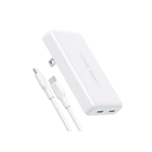 Cargador GaN 65W Dual USB-C Blanco 1Hora