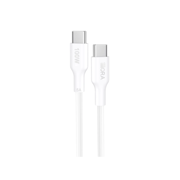 Cable USB-C a USB-C de 100W 1M Blanco 1Hora