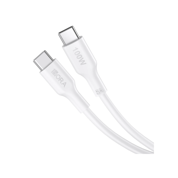 Cable USB-C a USB-C de 100W 1M Blanco 1Hora