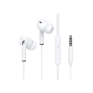 Audífonos con Cable y Micrófono de 3.5M Blanco 1Hora