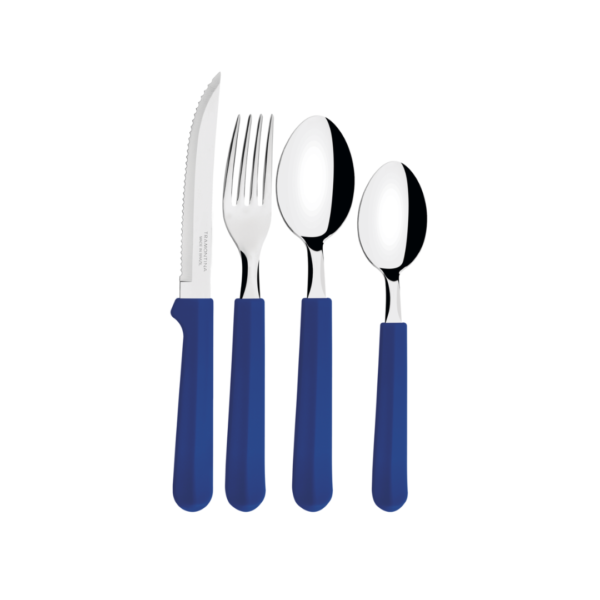 Juego de Cubiertos Tulum 25 Piezas Azul + Bandeja Tramontina