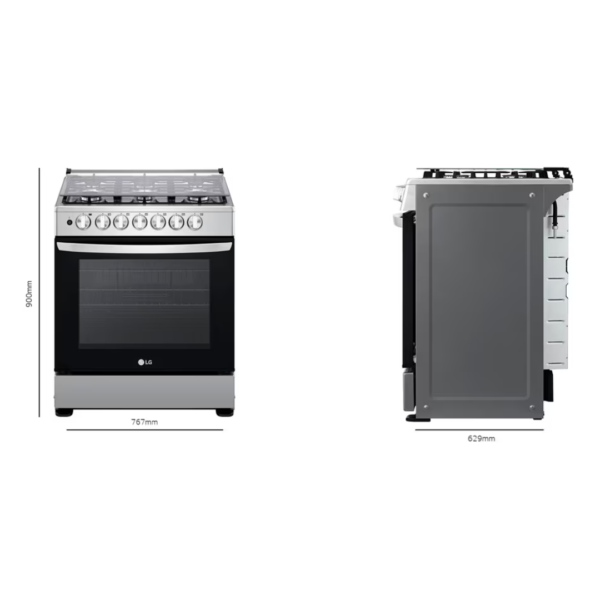Cocina a Gas Puerta Cristal Claro Doble Capa de 6 Quemadores LG
