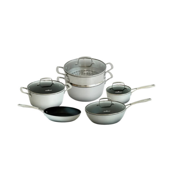 Batería de Cocina de 10 Piezas L'Gant Forjada Plateada Magefesa