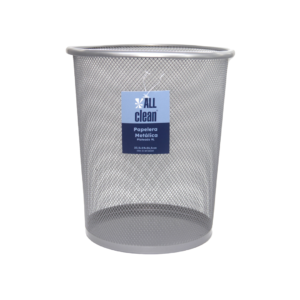 Papelera Metálica de 9L Plateada Allclean