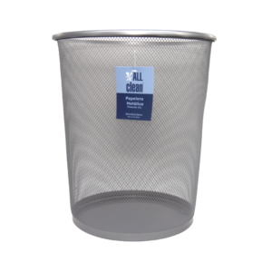 Papelera Metálica de 16L Plateada Allclean