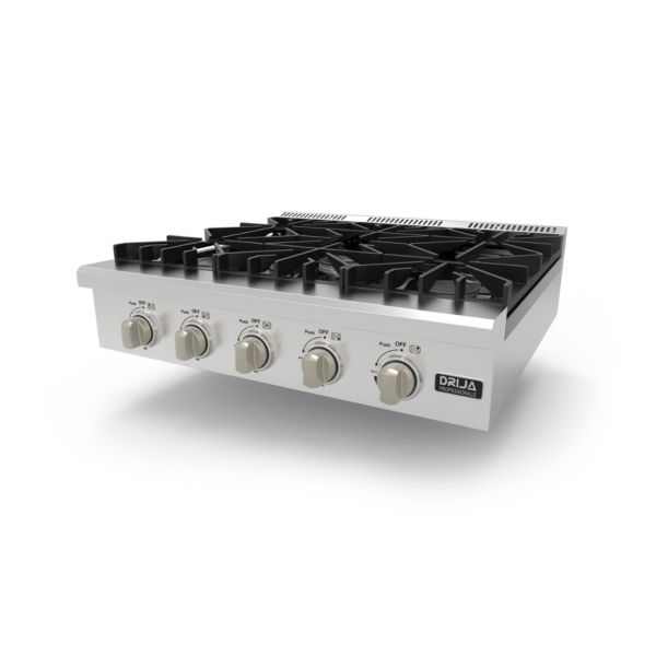 Tope de Cocina a Gas de Acero Aspecto Industrial 36" POTENZA 90 Drija