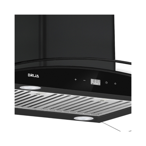 Campana Extractora de Isla 90cm Negra PRISMA ISLA TOUCH 90 BLACK Drija