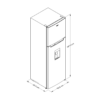 Nevera Top Mount Plateada con Dispensador de Agua de 255L Whirlpool