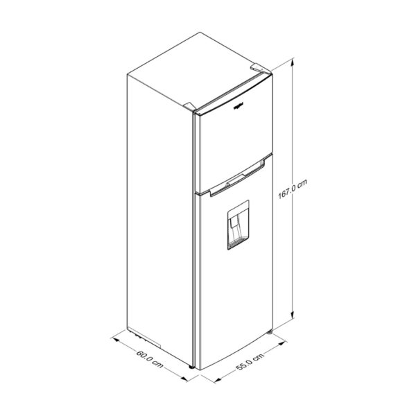 Nevera Top Mount Plateada con Dispensador de Agua de 255L Whirlpool