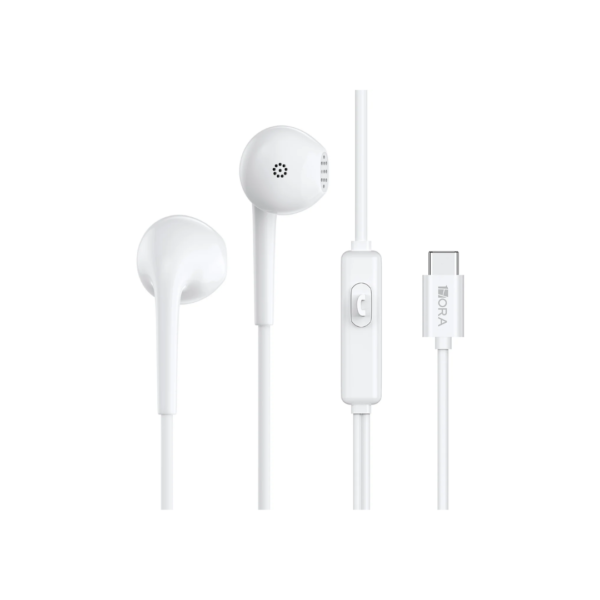 Audífonos con Cable USB-C y Micrófono Blanco 1Hora