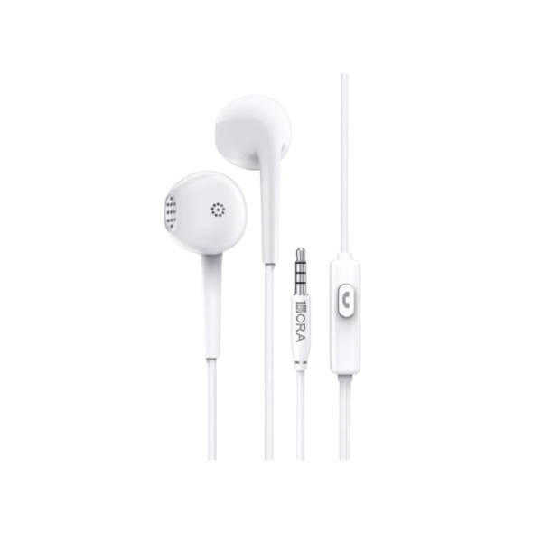 Audífonos con Cable de 3.5mm y Micrófono Blanco 1Hora