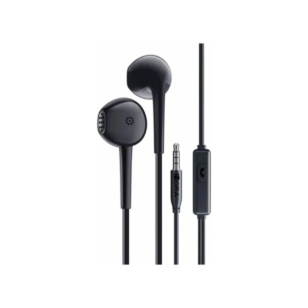 Audífonos con Cable de 3.5mm y Micrófono Negro 1Hora