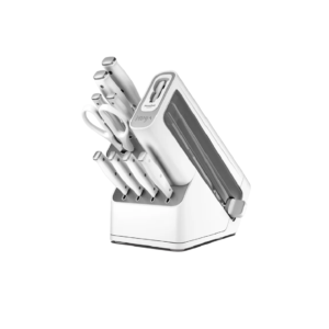 Set de Cuchillos NeverDull de 10 Piezas con Afilador Blanco Ninja