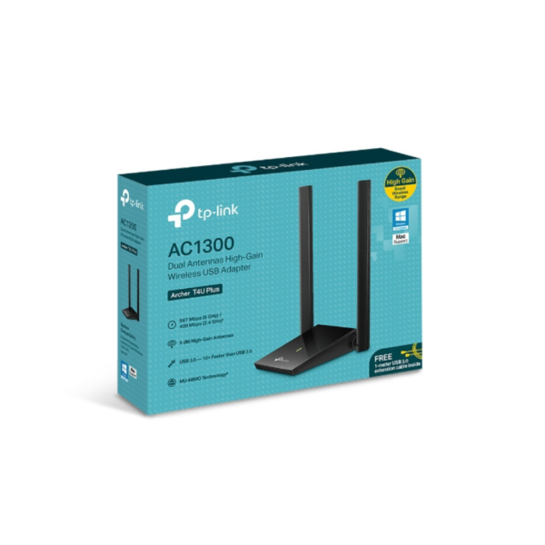 Adaptador USB Wi-Fi Doble Banda AC1300 2 Antenas de 5 dBi Tplink